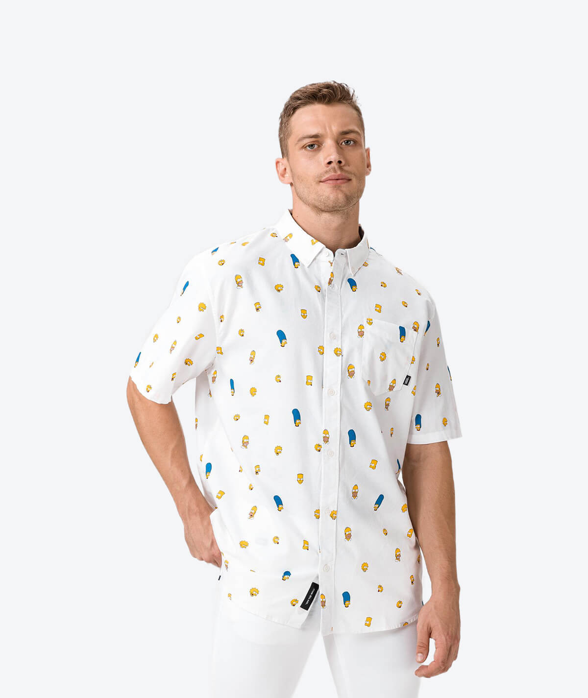 Solid Club Collar Casual Shirt